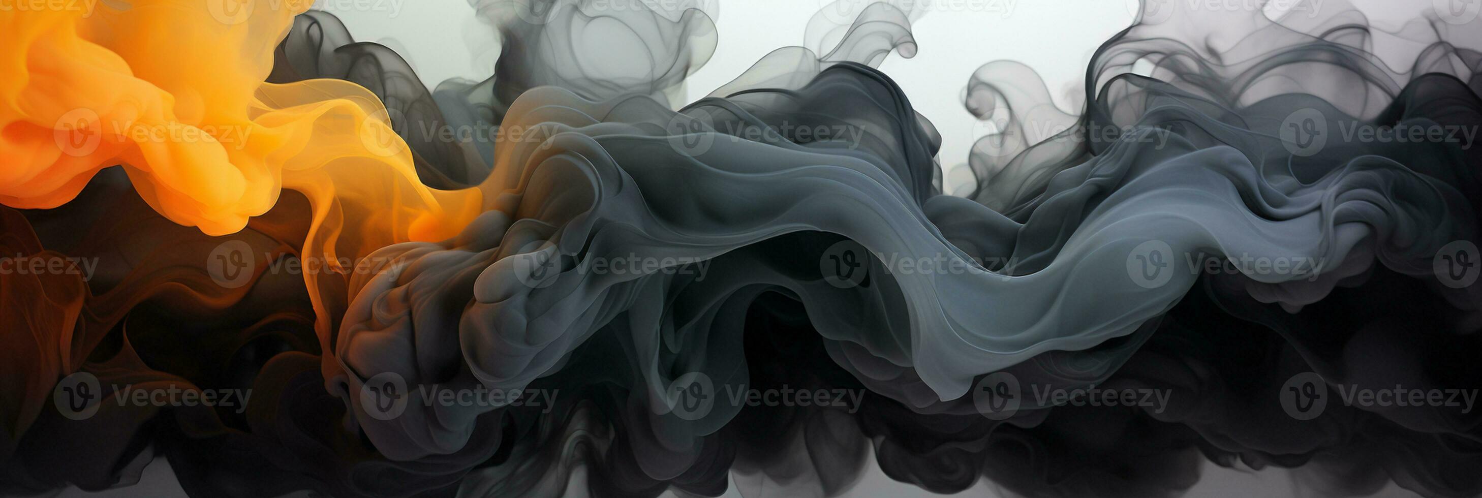 abstract grafisch beweging Aan achtergrond, creatief golven van zwart rook, ai generatief foto