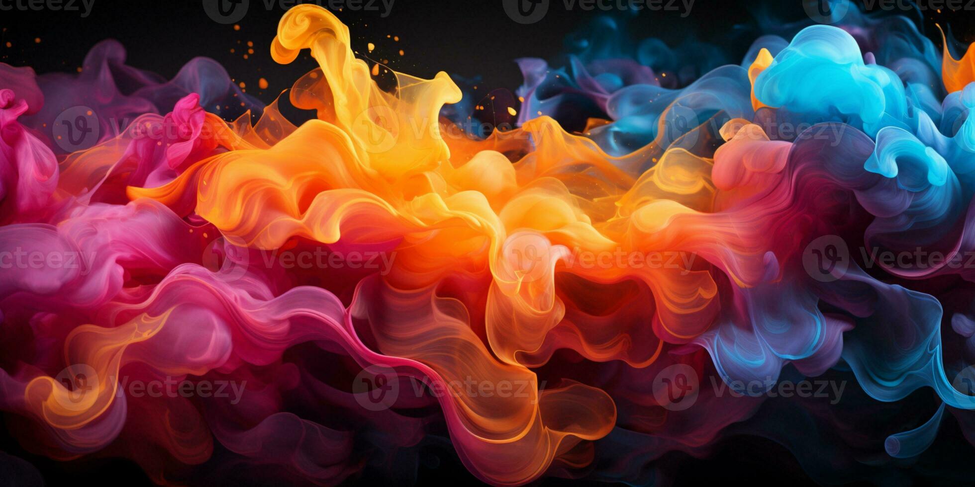 abstract kleurrijk grafisch beweging Aan achtergrond, creatief golven van helling kleur rook en vloeistof, ai generatief foto