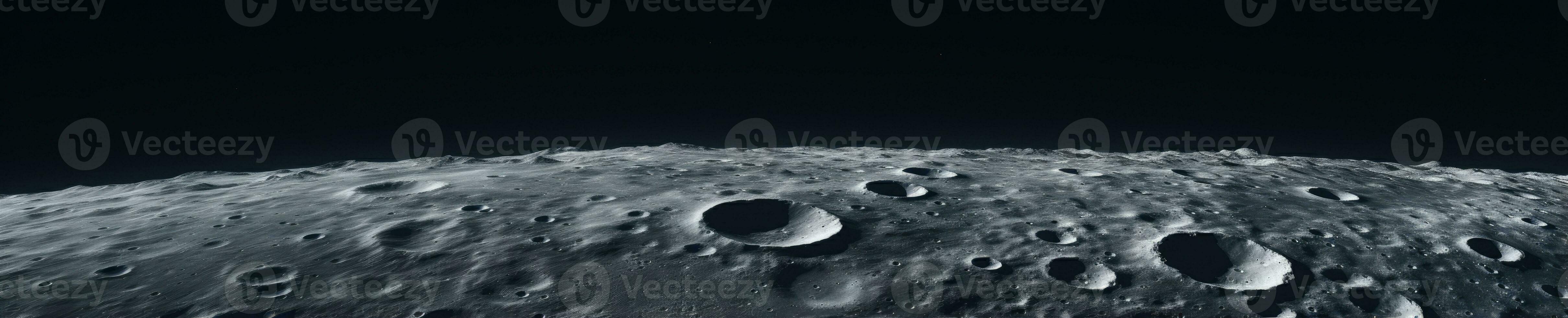 boeiend detailopname van de maan getextureerde oppervlak, onthullend rotsachtig kraters en golvend terrein. ai generatief. foto