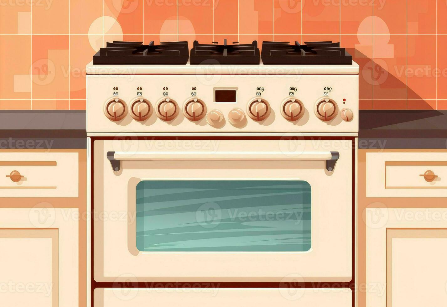 warmte-gecontroleerd gas- oven. genereren ai foto