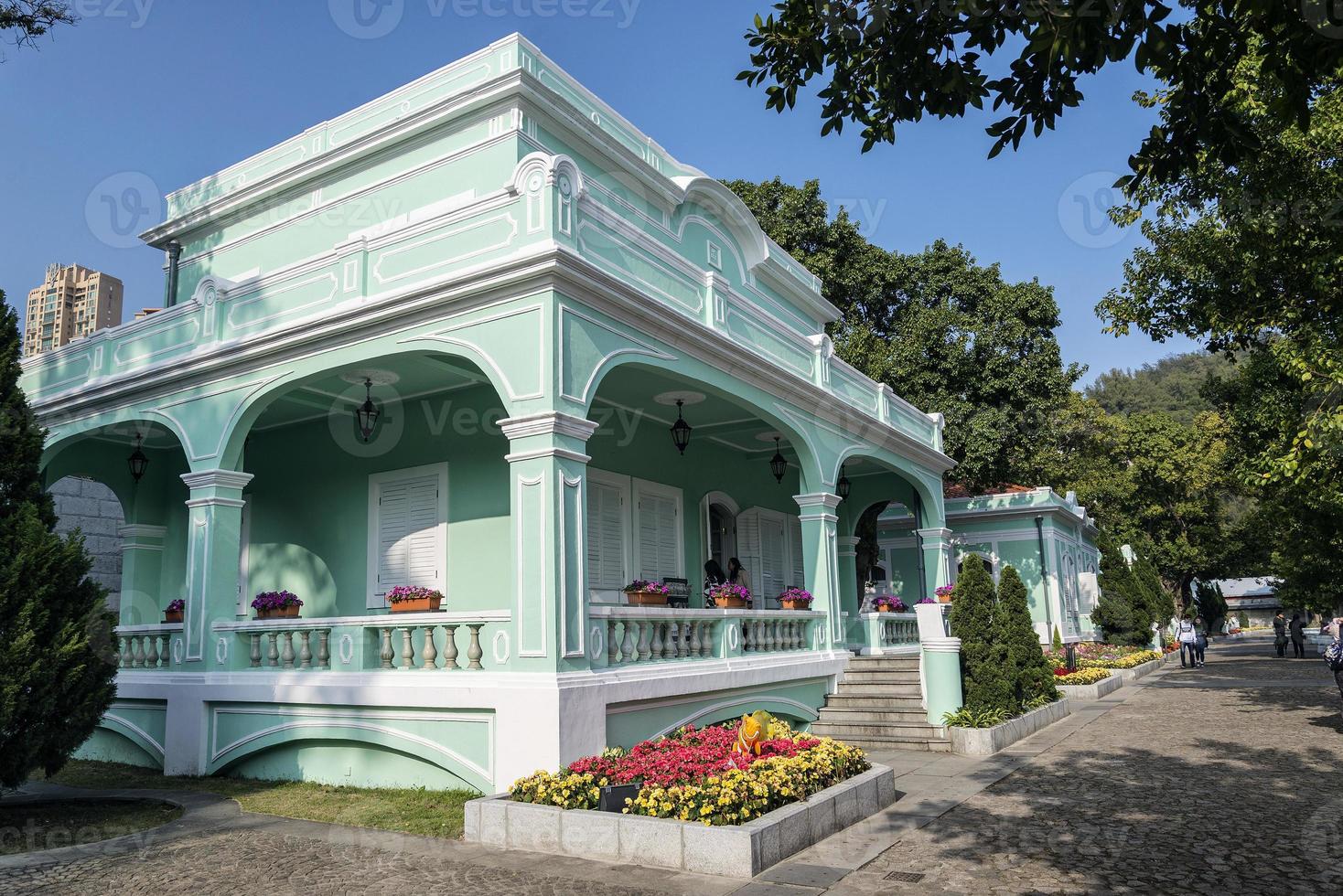 oude Portugese koloniale herenhuizen toeristische attractie in taipa gebied van macao macau china foto