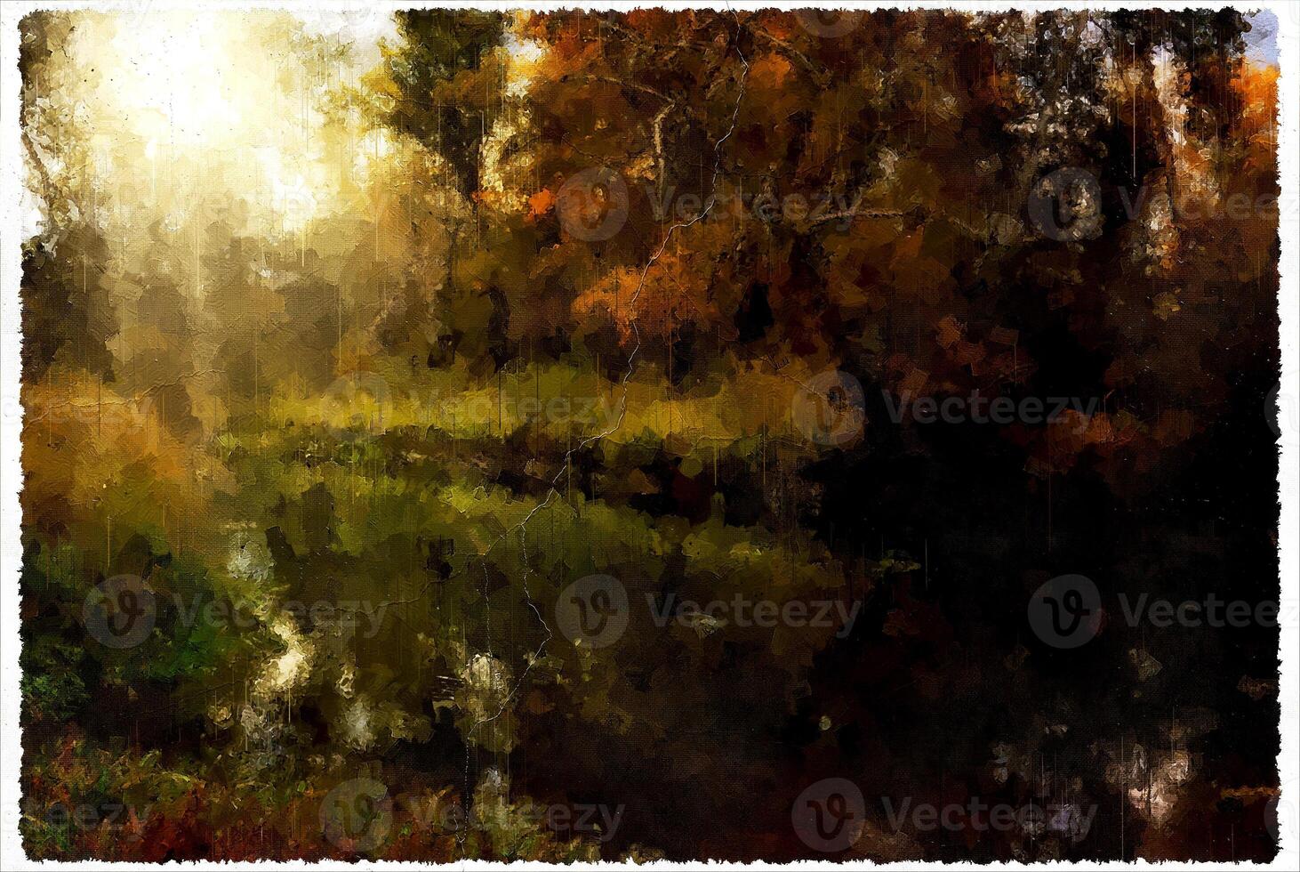 abstract impressionisme natuur landschap digitaal schilderij foto