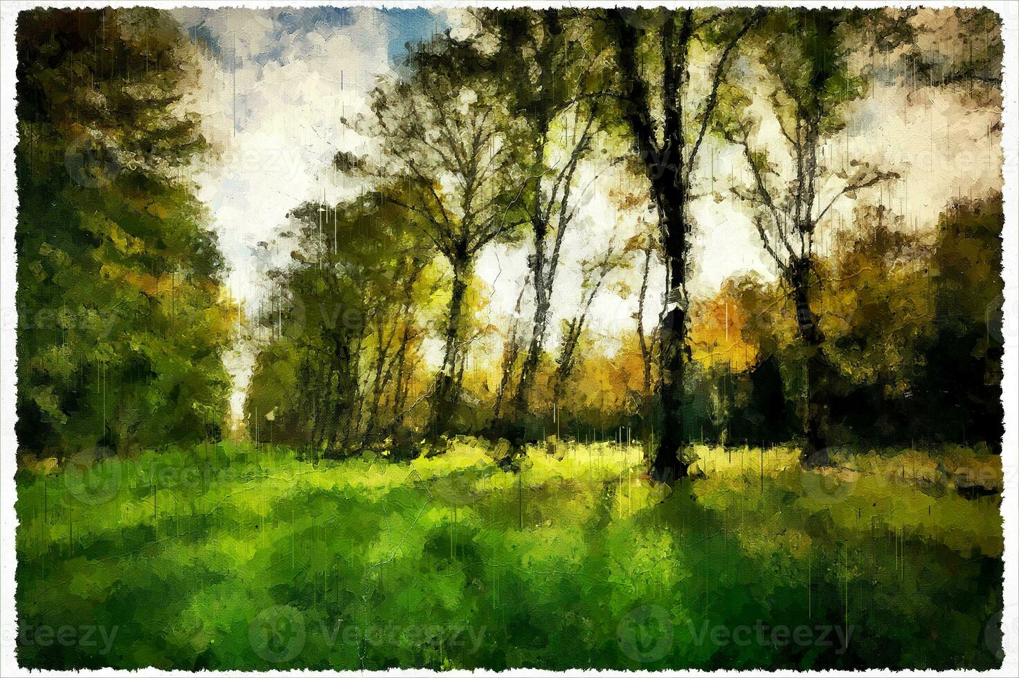 abstract impressionisme natuur landschap digitaal schilderij foto