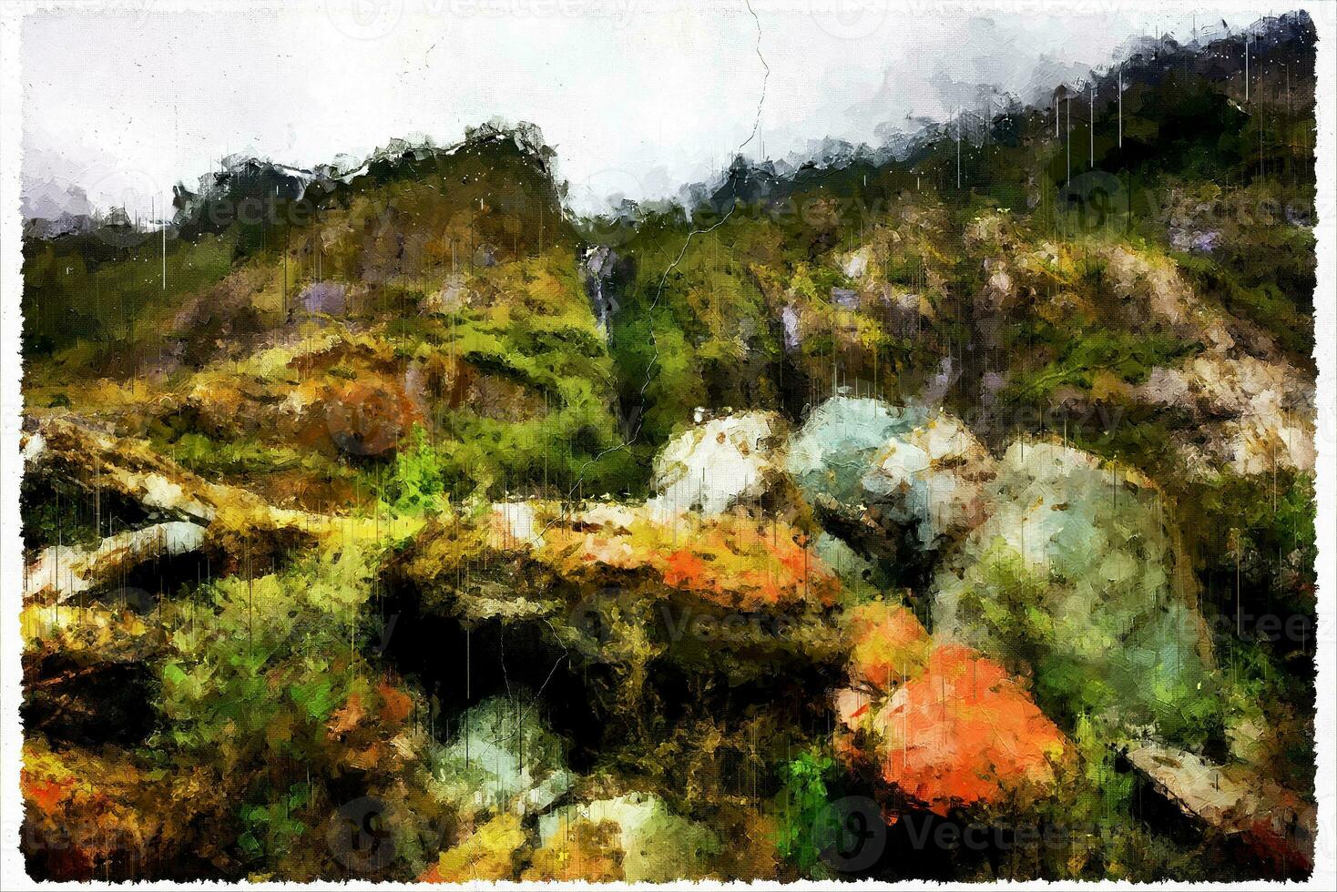 abstract impressionisme natuur landschap digitaal schilderij foto