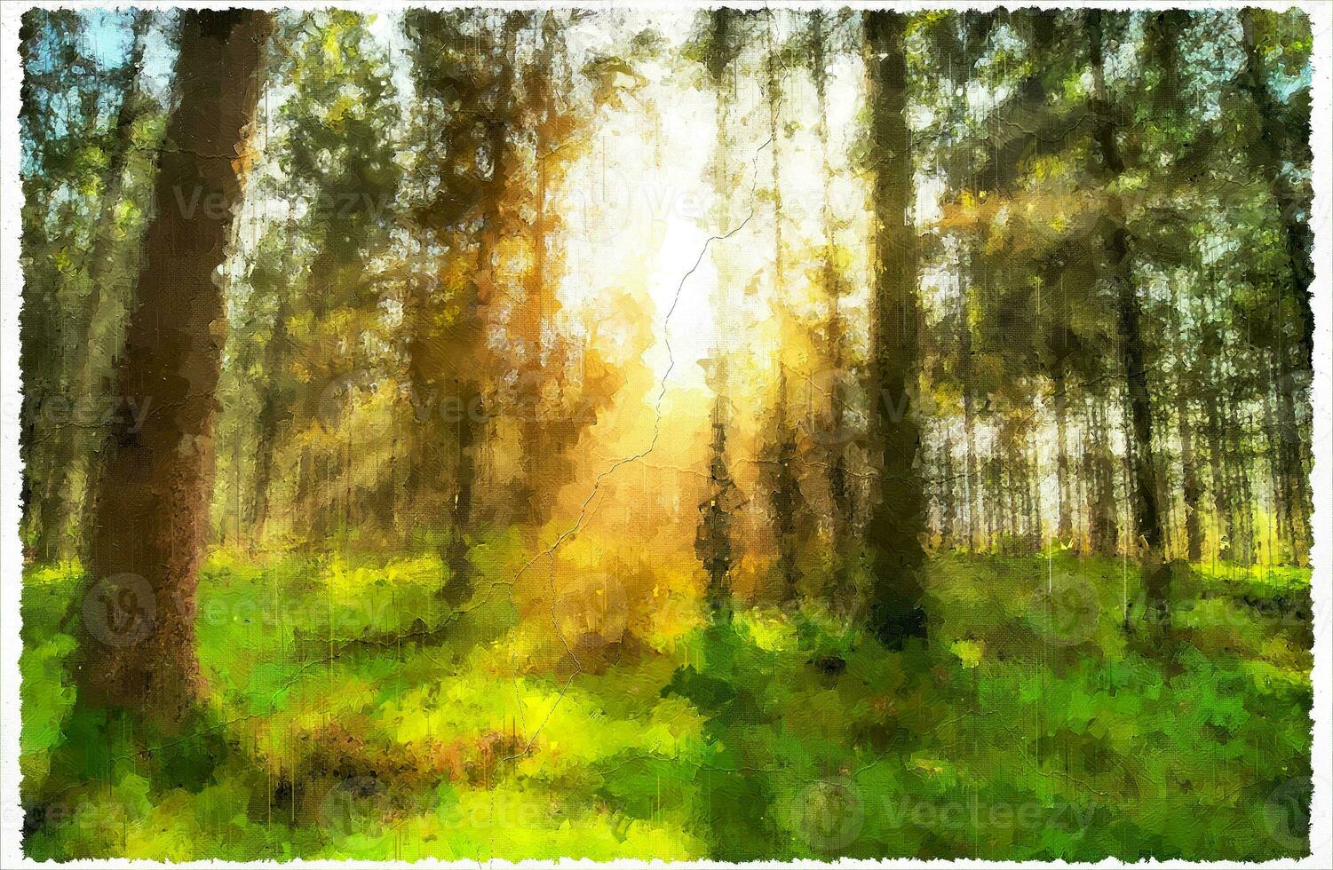 abstract impressionisme natuur landschap digitaal schilderij foto