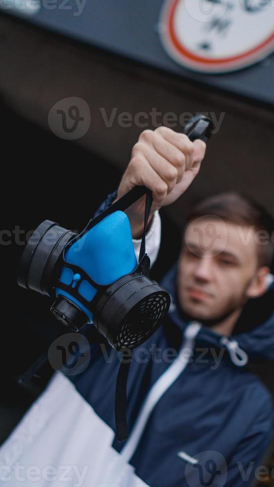 beschermingsmasker halfgelaatsmasker voor giftig gas foto