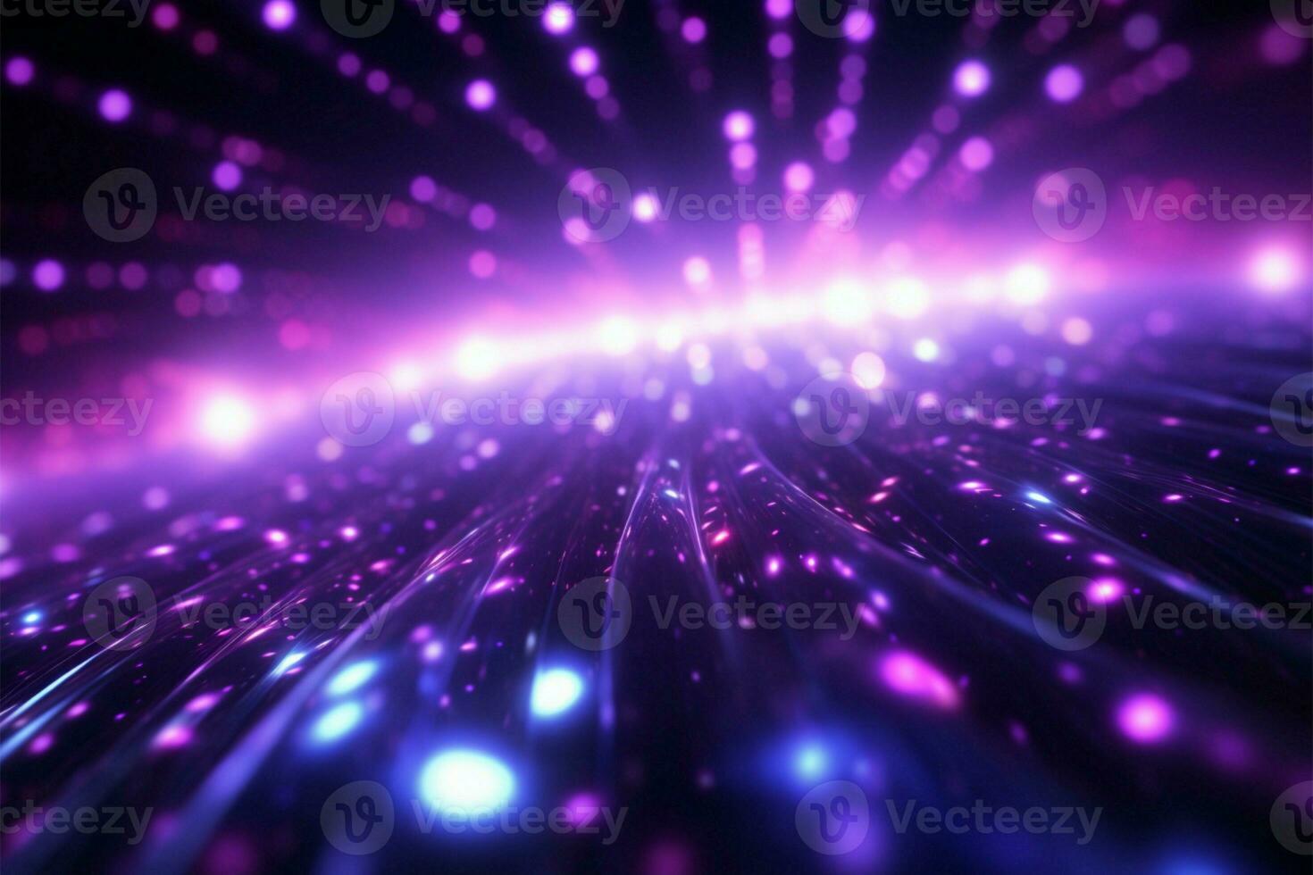 energiek, Purper backdrop versierd met vliegend dots en levendig cirkels ai gegenereerd foto