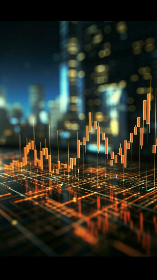 diagram en tabel backdrop belichaamt forex handel, markt dynamiek, en investering concepten verticaal mobiel behang ai gegenereerd foto