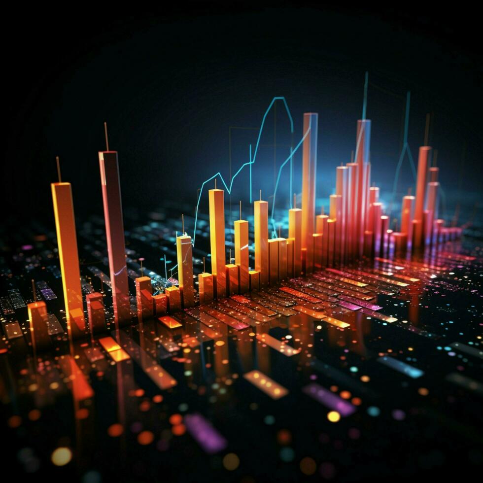 prestatie geopenbaard lijn grafieken verbeelden bedrijf en voorraad markt dynamiek voor sociaal media post grootte ai gegenereerd foto