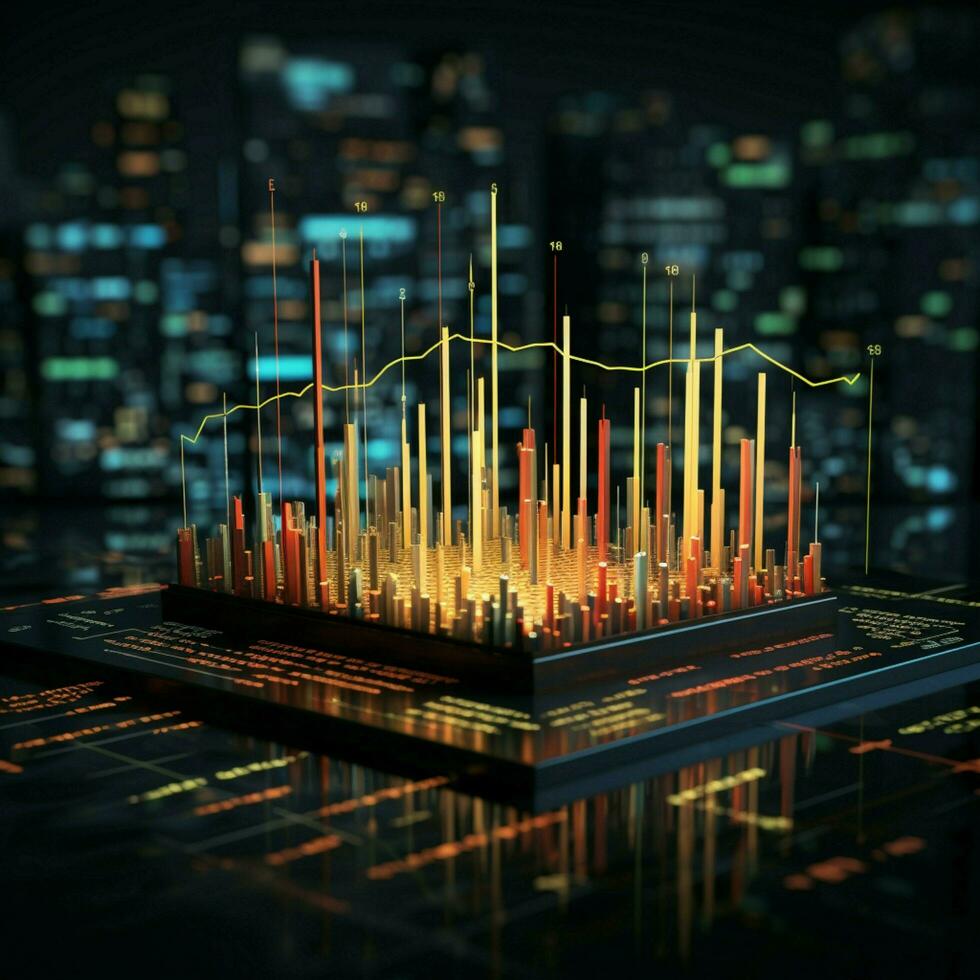 informatief titel foto bedrijf en voorraad grafieken voor markt inzichten voor sociaal media post grootte ai gegenereerd