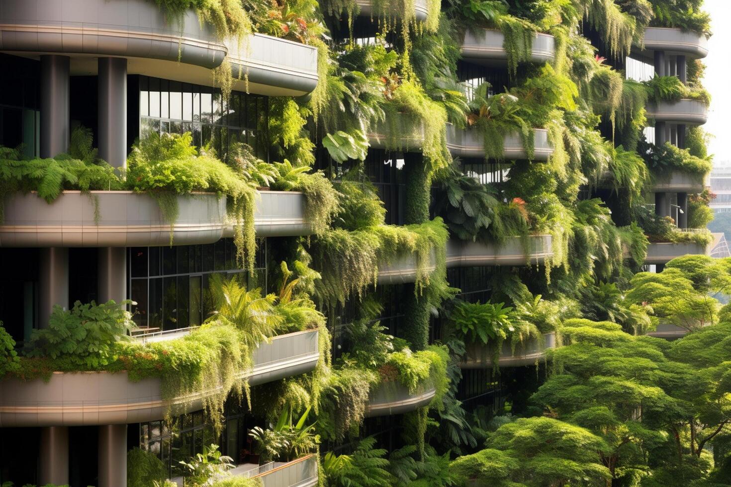 mooi groen planten in de stad ai gegenereerd foto