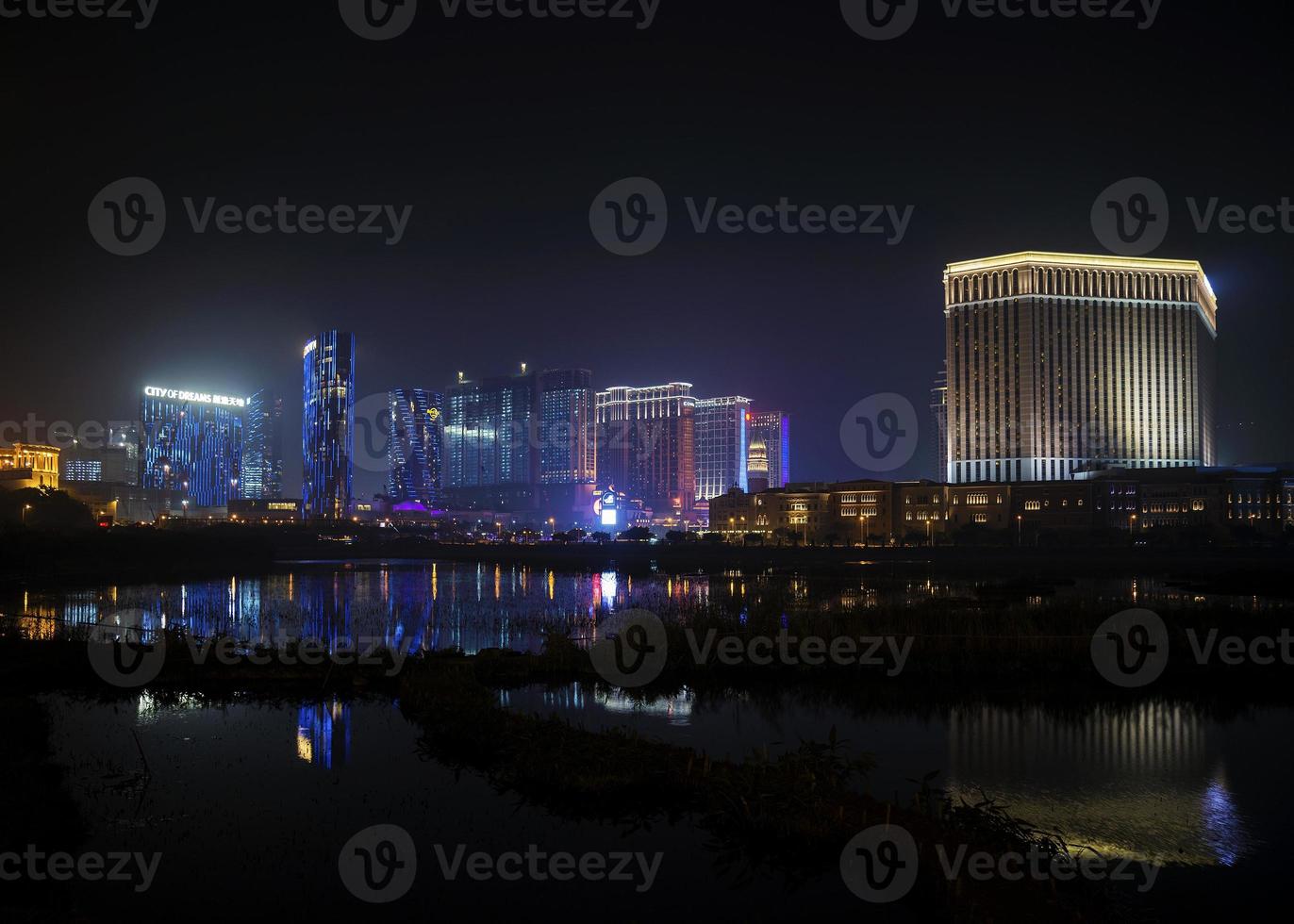 casino hotel resorts neon op cotai strip macao macau china 's nachts foto