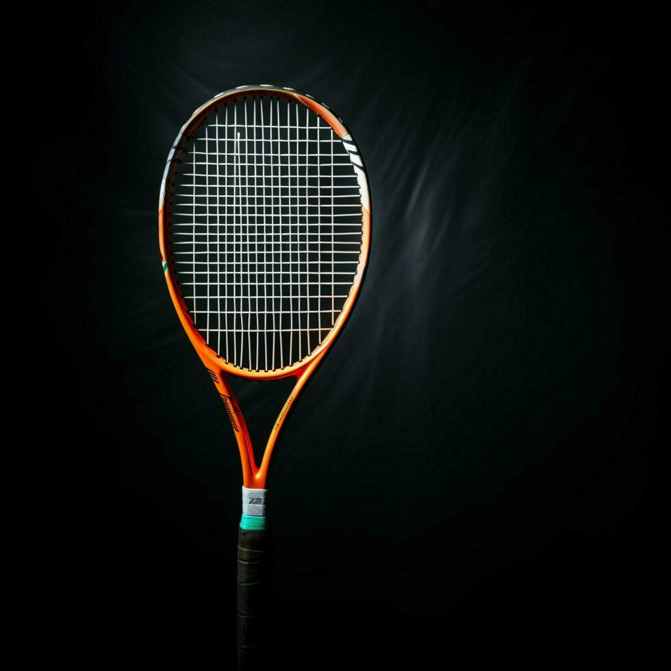 badminton concept, racket, shuttles, winnaars geest Aan zwart achtergrond voor sociaal media post grootte ai gegenereerd foto