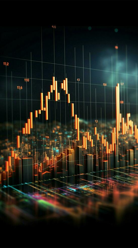 diagram tabel motief belichaamt financieel investering essence in voorraad markt en forex rijken verticaal mobiel behang ai gegenereerd foto