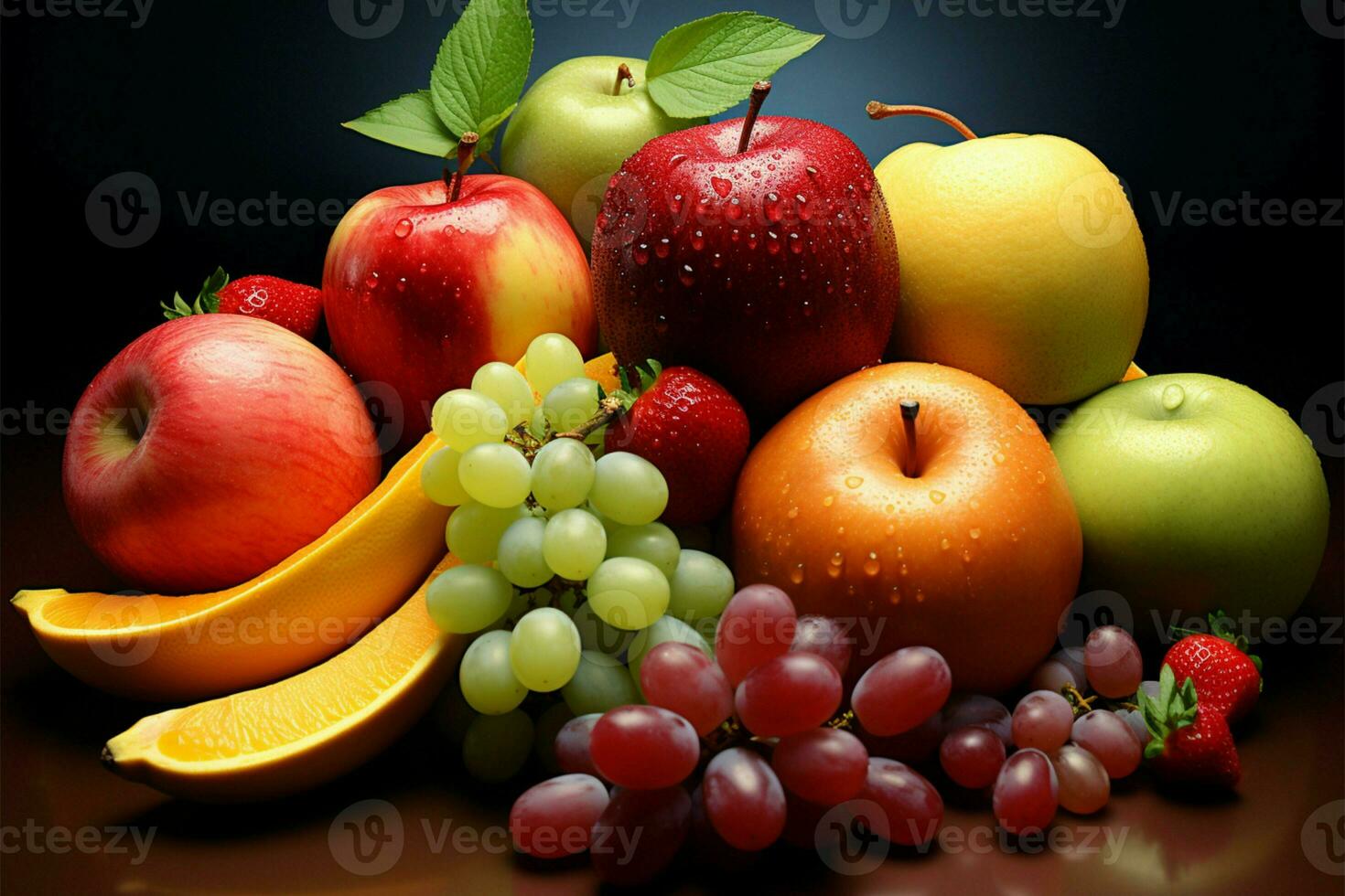 een rangschikking van verschillend fruit, elk met haar uniek kenmerken ai gegenereerd foto