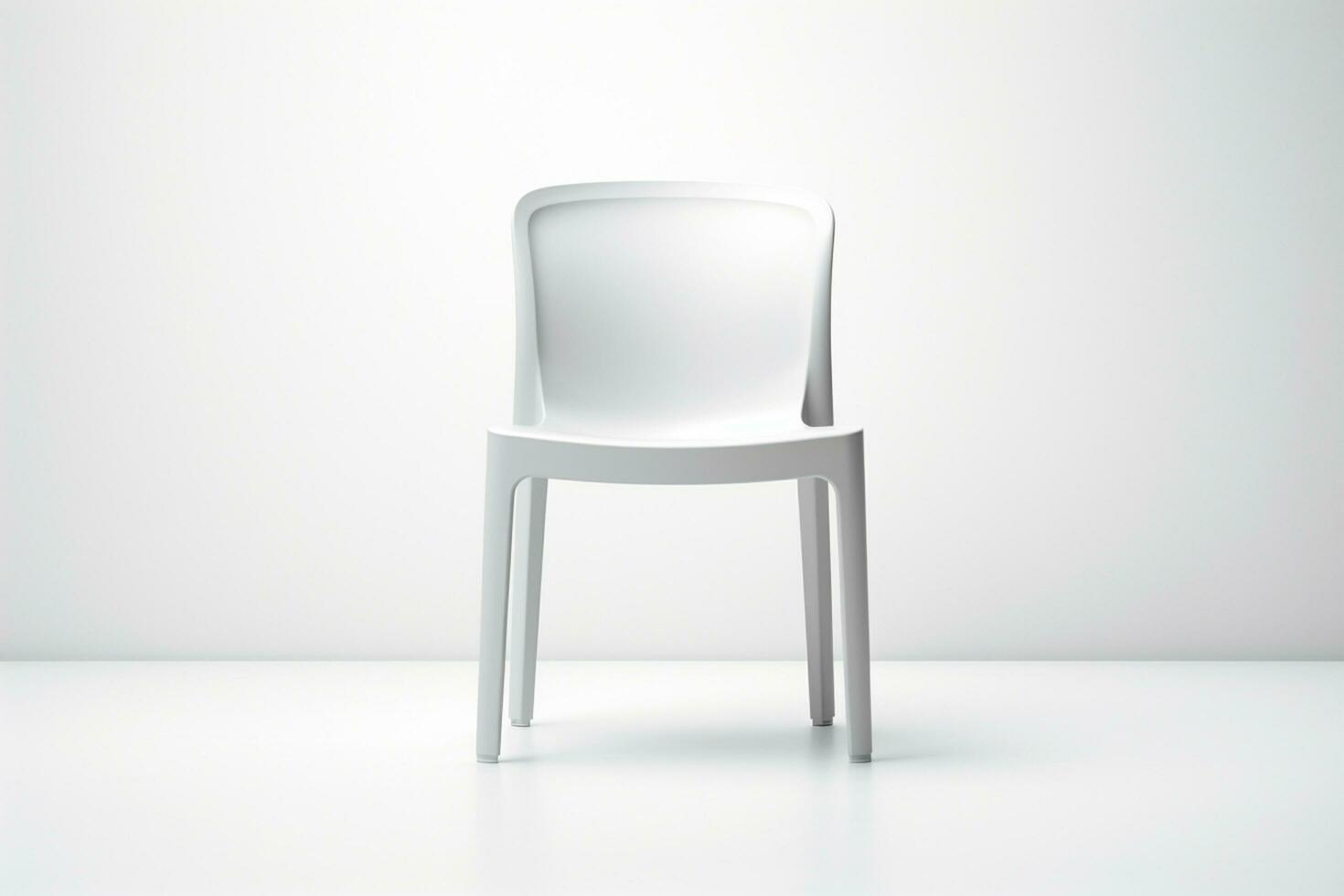 3d renderen van een plastic stoel geïsoleerd Aan een wit achtergrond. ai gegenereerd foto