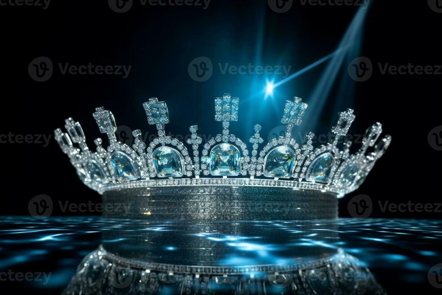 laag sleutel beeld van mooi koningin koning kroon. 3d renderen ai gegenereerd foto