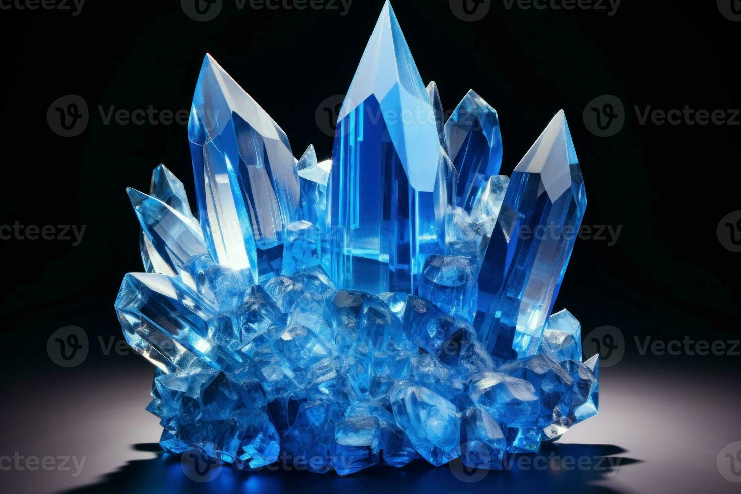 betoverend blauw kristal steen. genereren ai foto