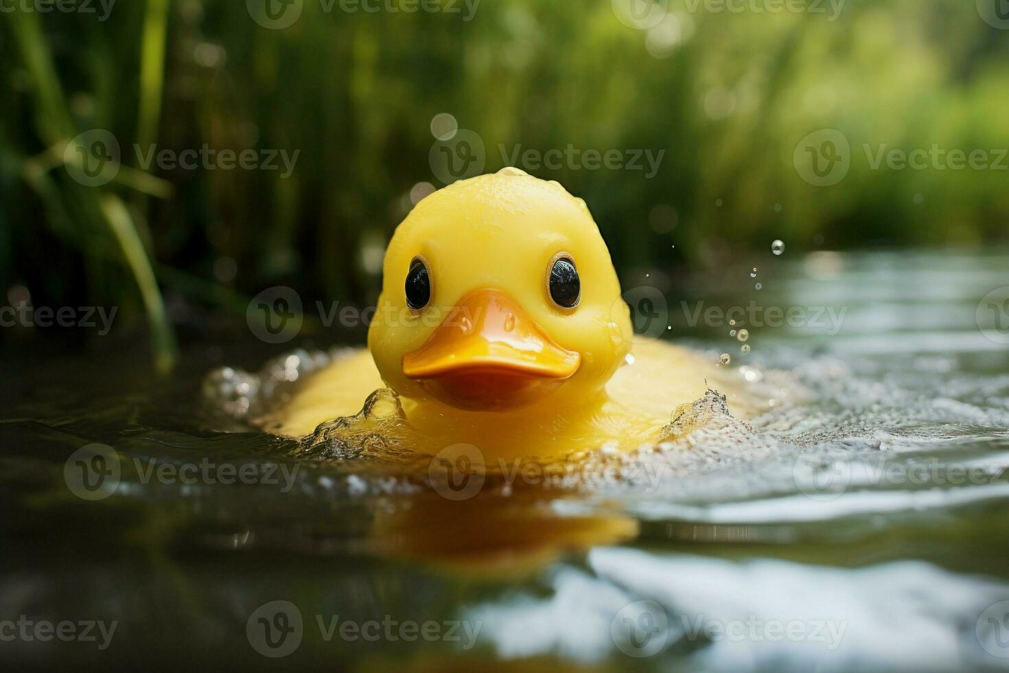 piepend schattig rubber eend. genereren ai foto