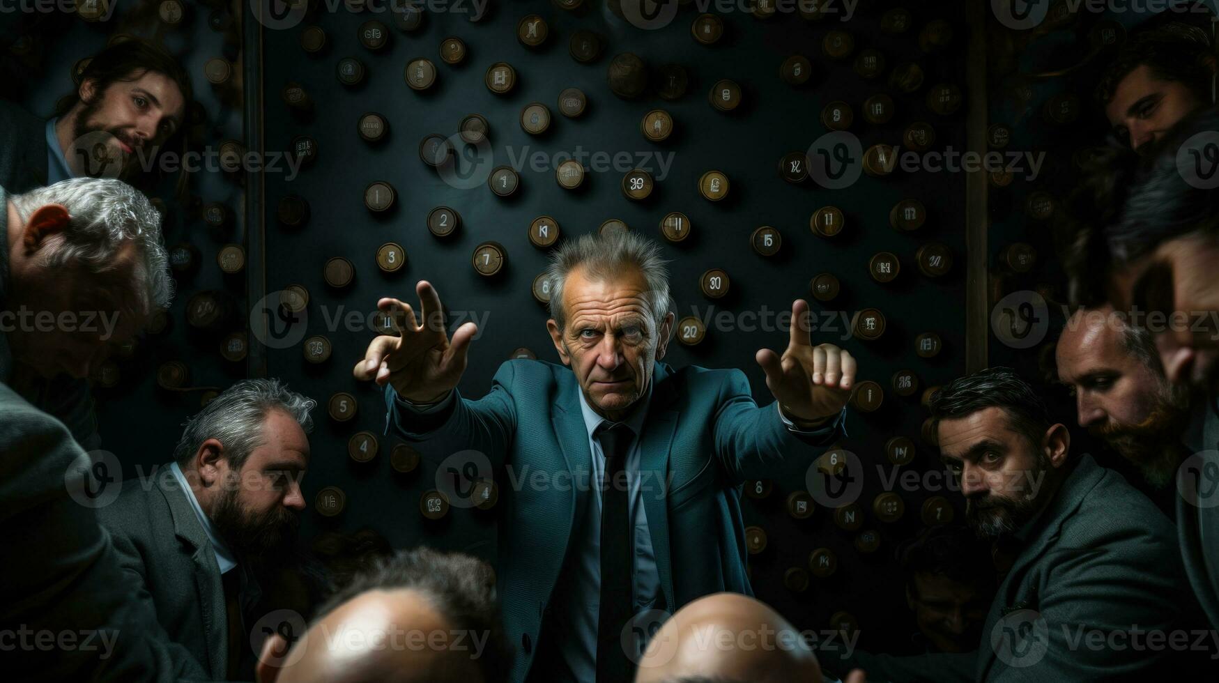 portret van een senior bedrijf Mens tonen scepticus en zenuwachtig, afkeurend uitdrukking Aan gezicht met armen. negatief persoon. foto