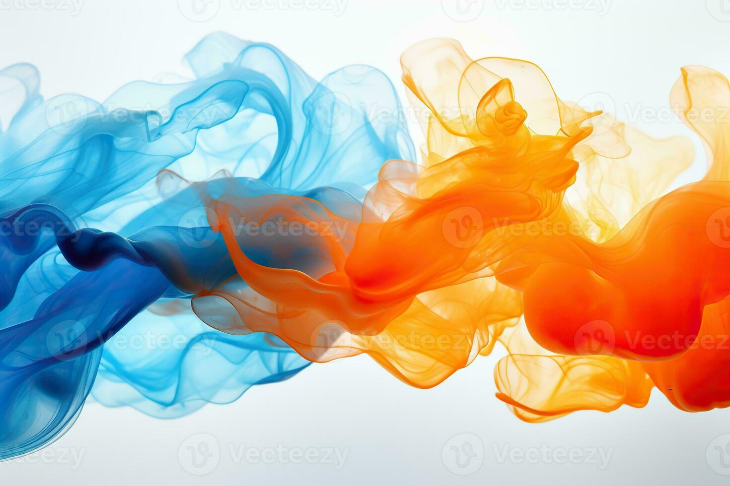 inkt in water. plons van kleuren van verschillend kleuren. abstract kleur achtergrond. gegenereerd door kunstmatig intelligentie- foto