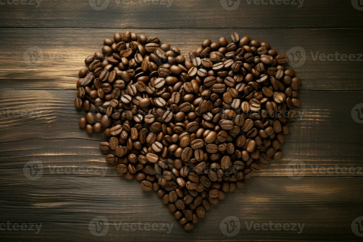 getextureerde koffie bonen hart vorm geven aan. genereren ai foto