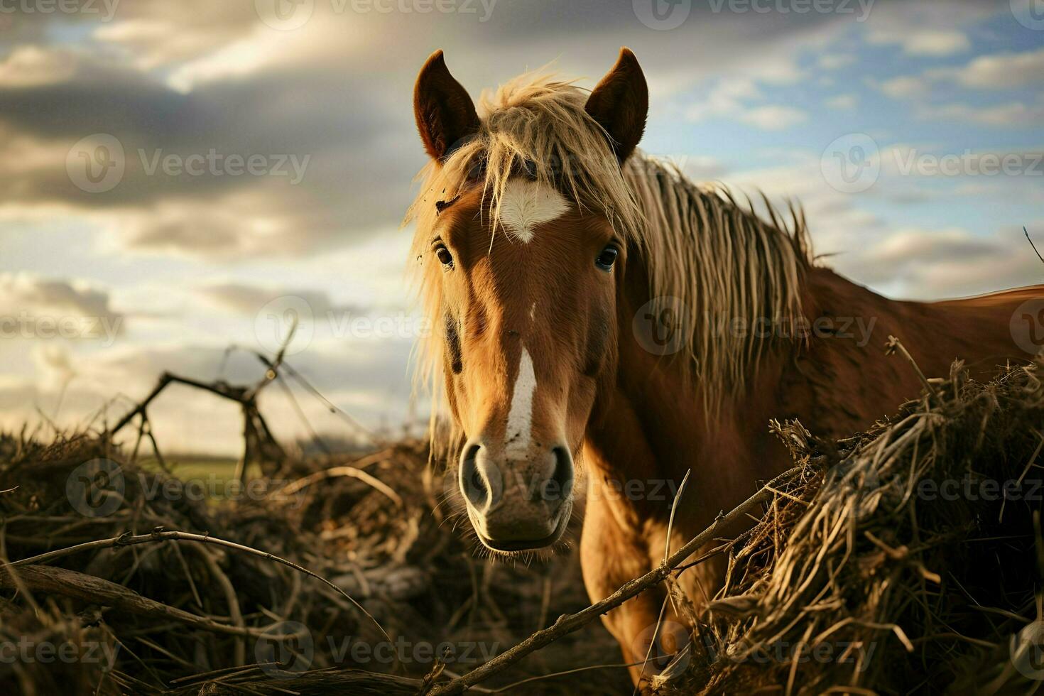 detailopname foto van een rood paard. hoge resolutie. ai generatief