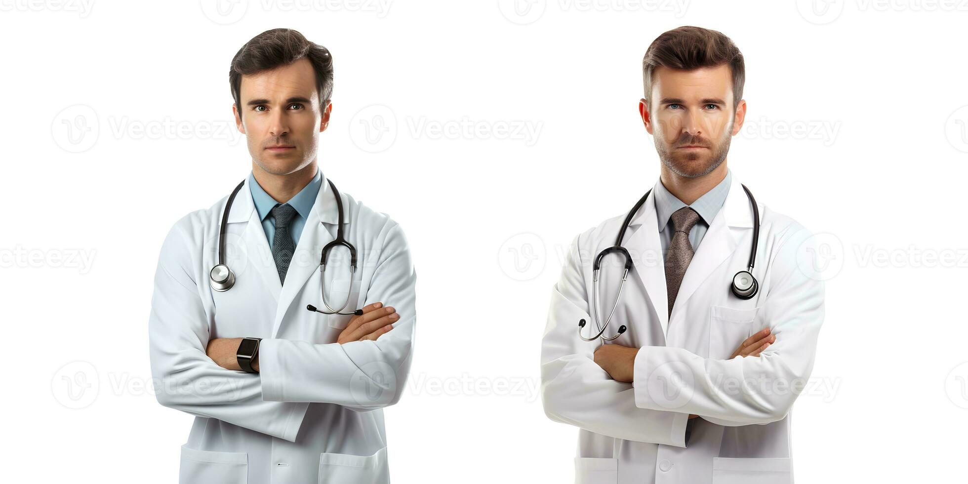 gelukkig glimlachen dokter met duimen omhoog gebaar, geïsoleerd Aan transparant achtergrond PNG formaat fictief persoon, ai generatief foto