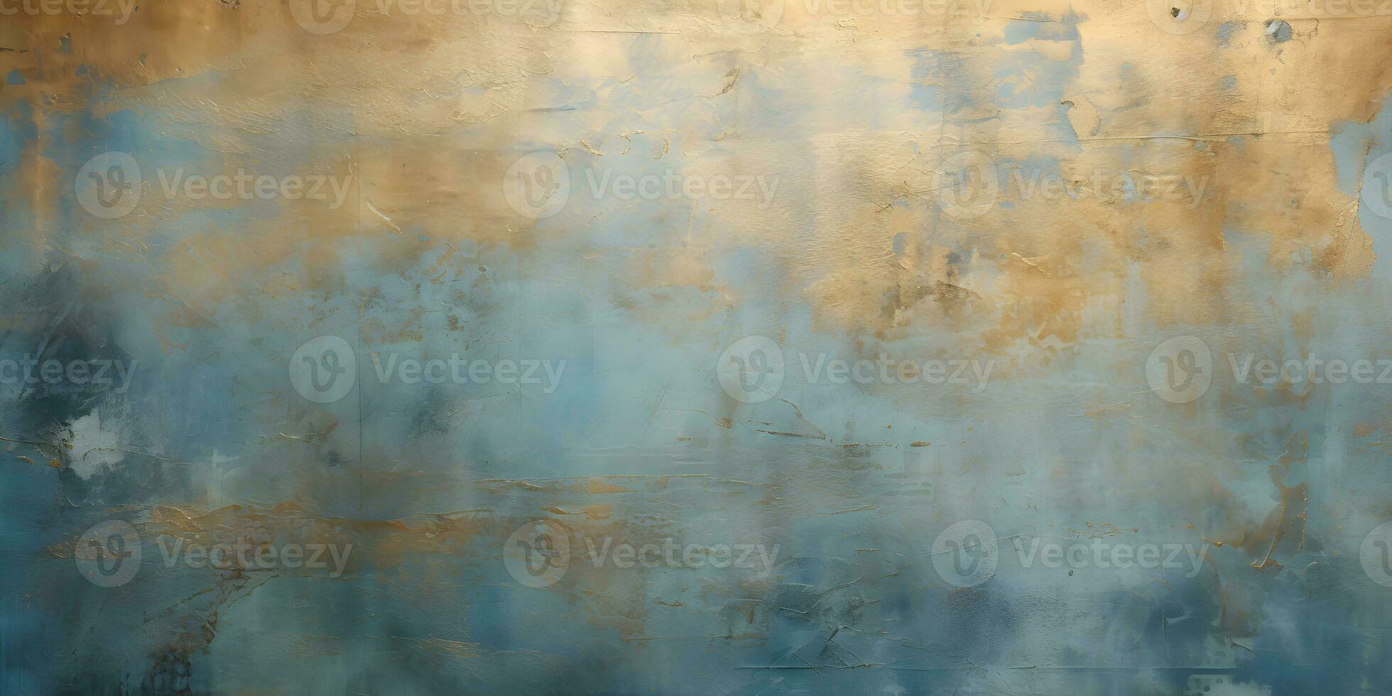 acryl blauw en gouden achtergrond. abstract schilderij voor banier, website, textuur. olie kunst met aquamarijn en goud, licht oranje en bronzen, licht goud en wit, strak metalen af hebben ai generatief foto