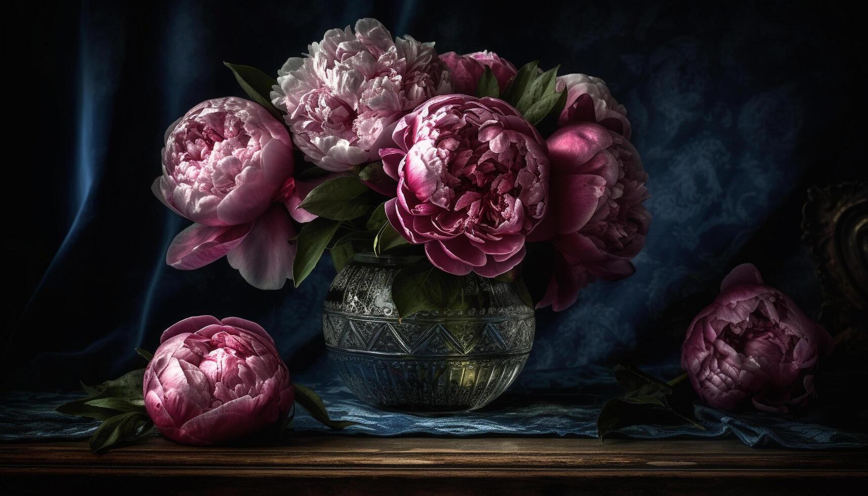 een rustiek boeket van roze pioenen brengt elegantie naar natuur gegenereerd door ai foto