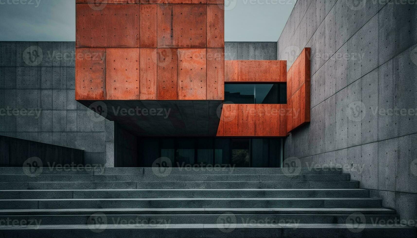 modern architectuur ontwerp schoon, abstract, meetkundig vorm geven aan, futuristisch, leeg ruimte gegenereerd door ai foto