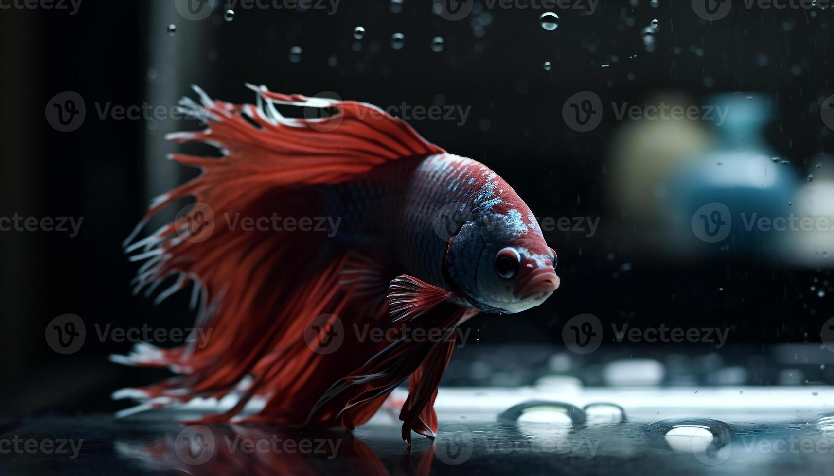 Siamees vechten vis vitrine vlam Leuk vinden elegantie onderwater- gegenereerd door ai foto