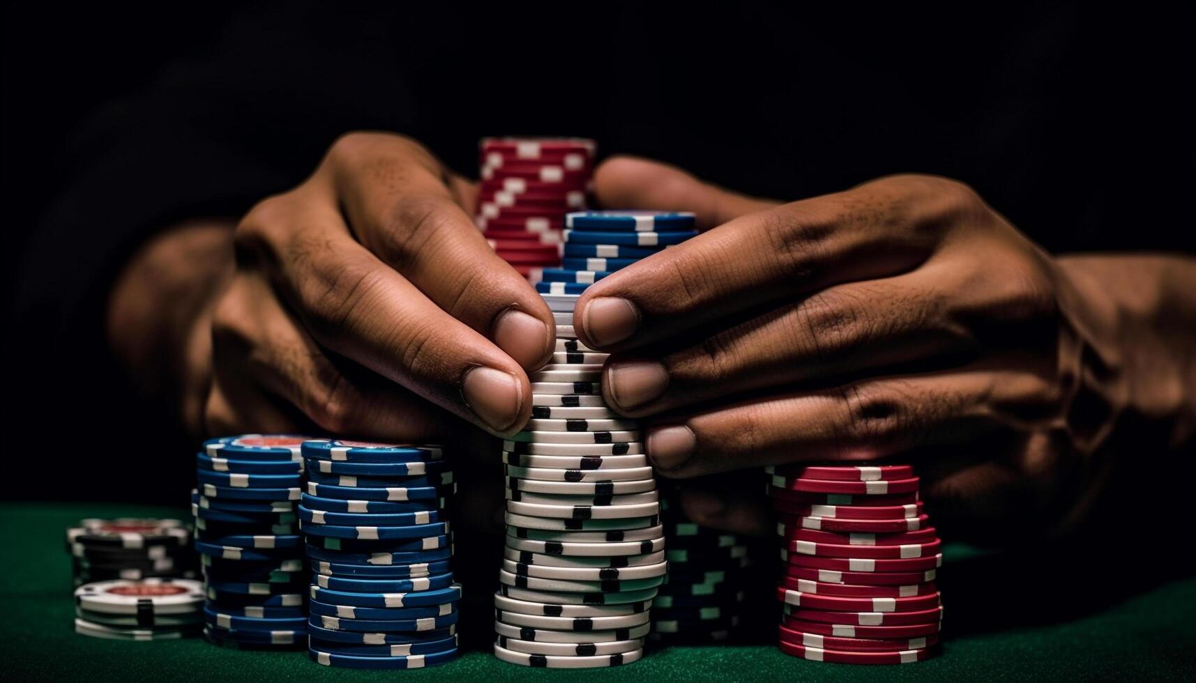 geluk en rijkdom maken voor een geslaagd nacht Bij de casino gegenereerd door ai foto