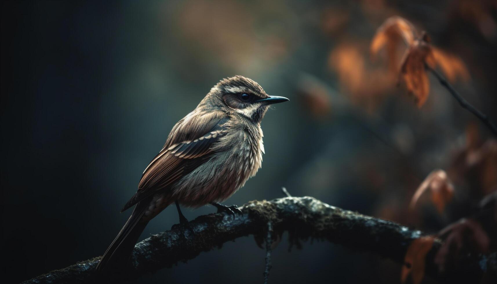 neerstrijken mees, dichtbij omhoog, gefocust Aan bek, schoonheid in natuur gegenereerd door ai foto