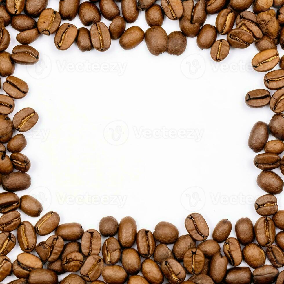 ai generatief koffie bonen Aan een wit achtergrond foto
