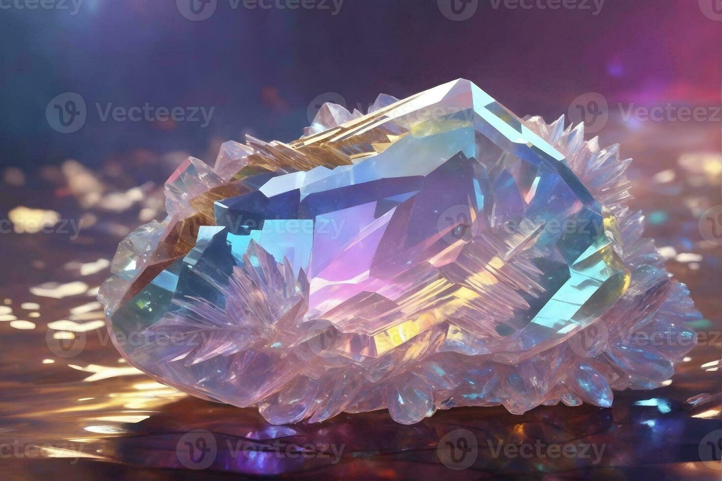 engel aura kwarts, kristal edelsteen, kristal diamant, kwarts diamant, engel aura kwarts steen, ai generatief foto