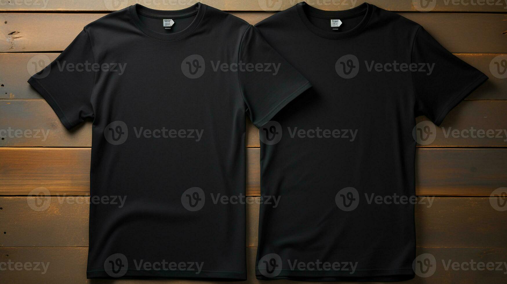 foto zwart t-shirts met kopiëren ruimte mockup generatief ai