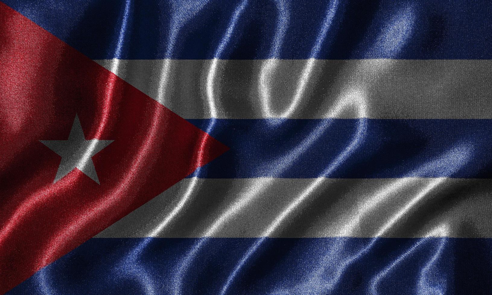 behang door Cuba vlag en wapperende vlag door stof. foto