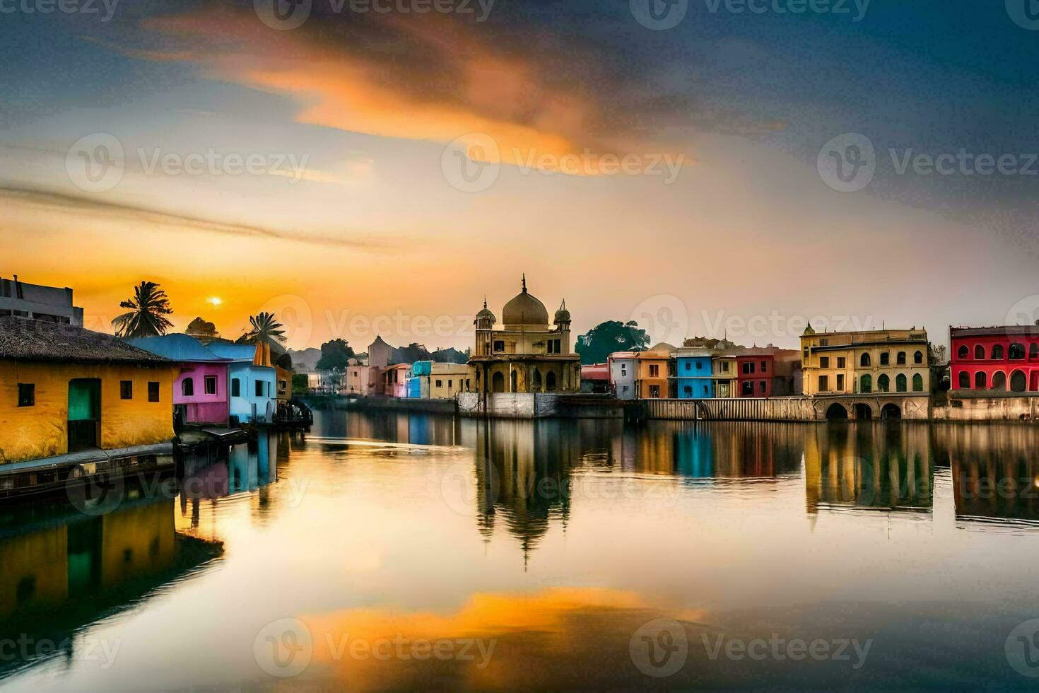 de kleurrijk gebouwen van Indië. ai-gegenereerd foto
