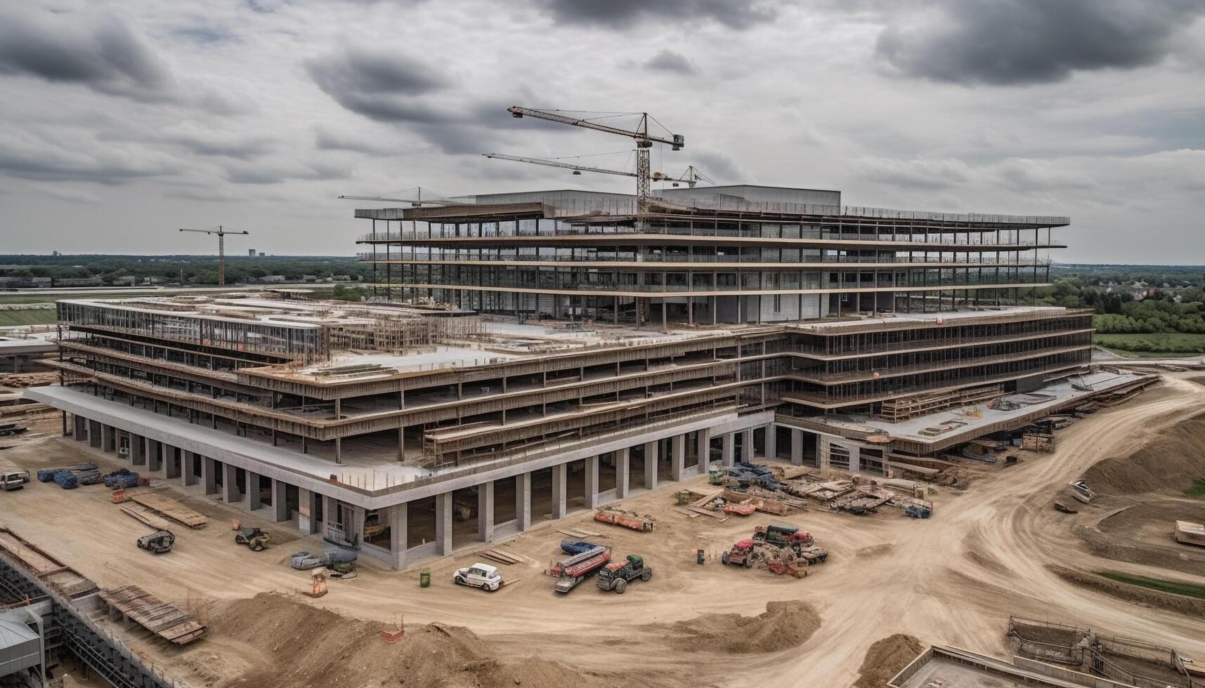 staal kranen optillen zwaar metaal wolkenkrabber kaders gegenereerd door ai foto