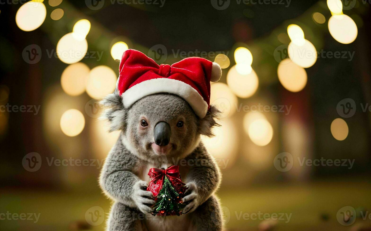 koala's Kerstmis viering feestelijk geest in de wild ai gegenereerd foto