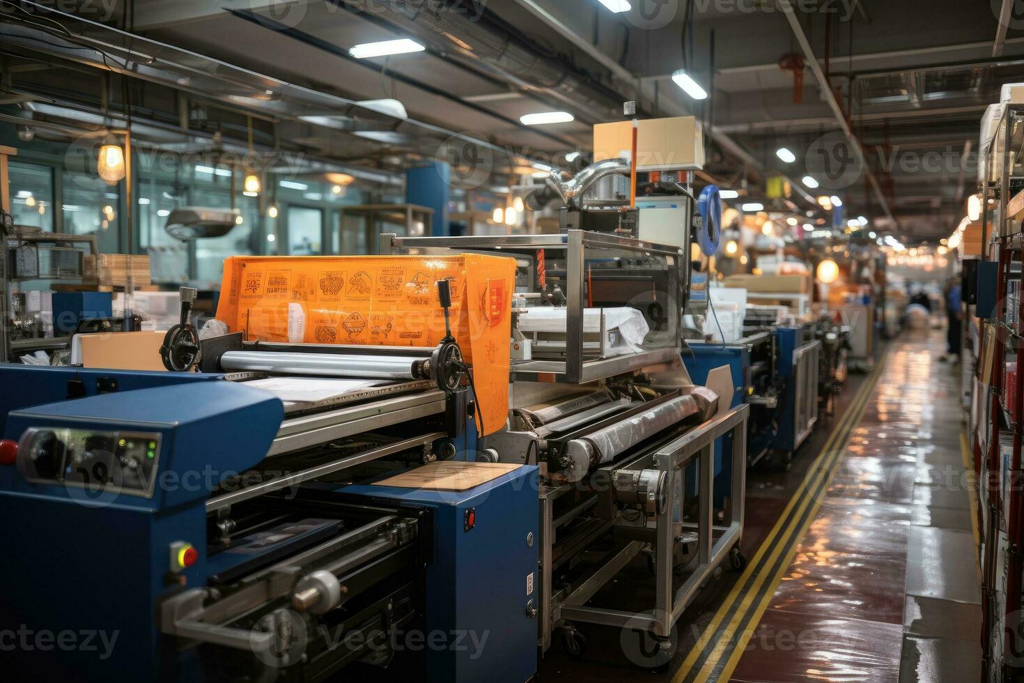 binnen fabriek tonen productie lijn professioneel reclame fotografie ai gegenereerd foto