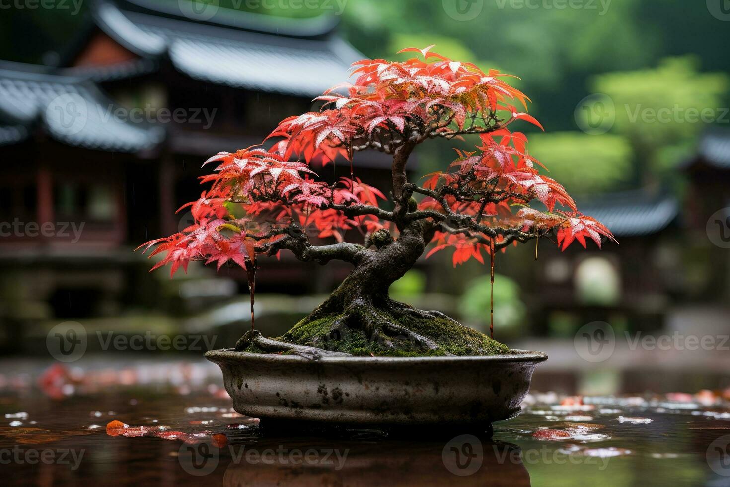 traditioneel Japans bonsai fabriek kunst ai gegenereerd foto