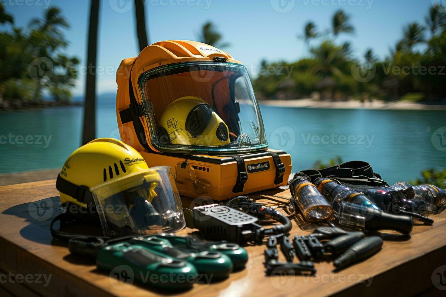 snorkelen gereedschap en uitrusting ai gegenereerd foto