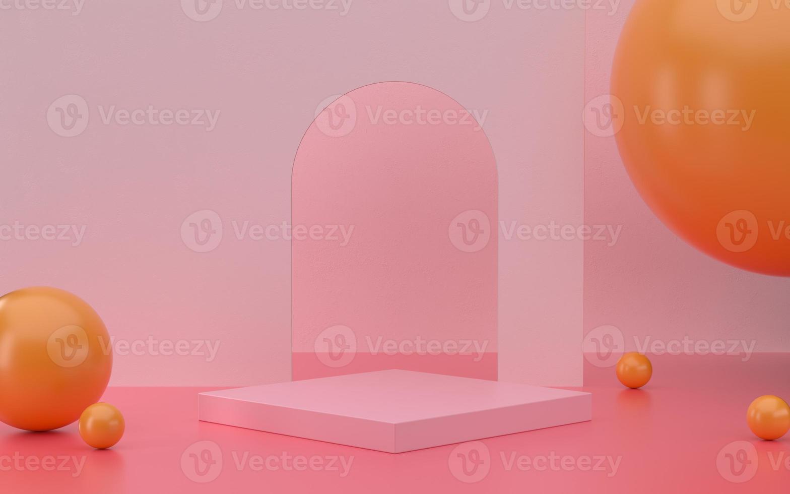 3d illustratieproductpodium met heldere scène voor promo foto