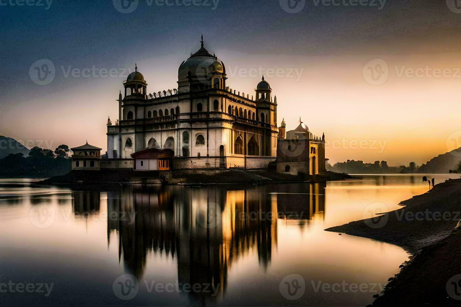 de mooi architectuur van een tempel in Indië. ai-gegenereerd foto