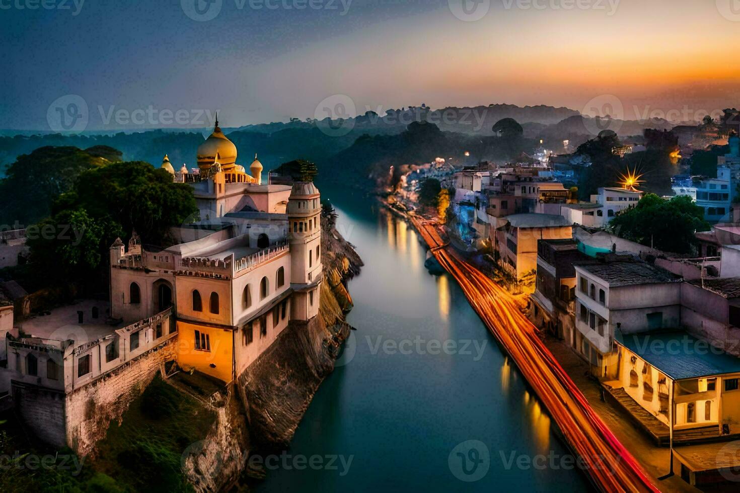 de stad van udaipur in Indië. ai-gegenereerd foto