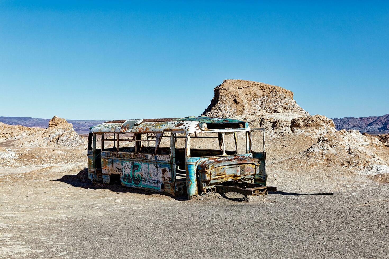 magie bus atacama woestijn - san pedro de atacama - el loa - antofagasta regio - Chili. foto