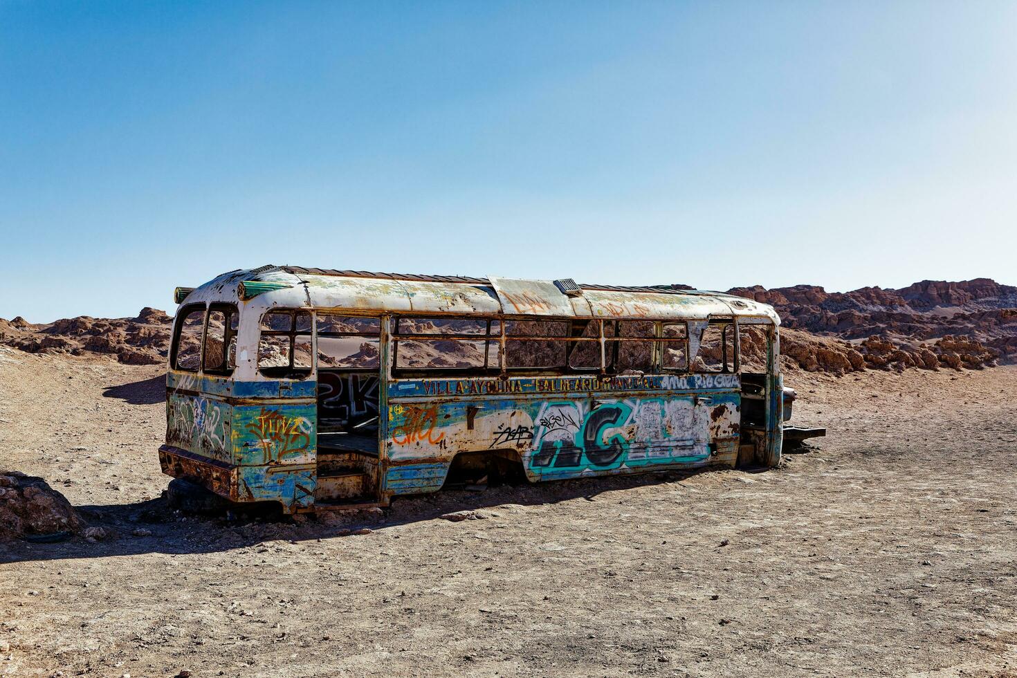 magie bus atacama woestijn - san pedro de atacama - el loa - antofagasta regio - Chili. foto