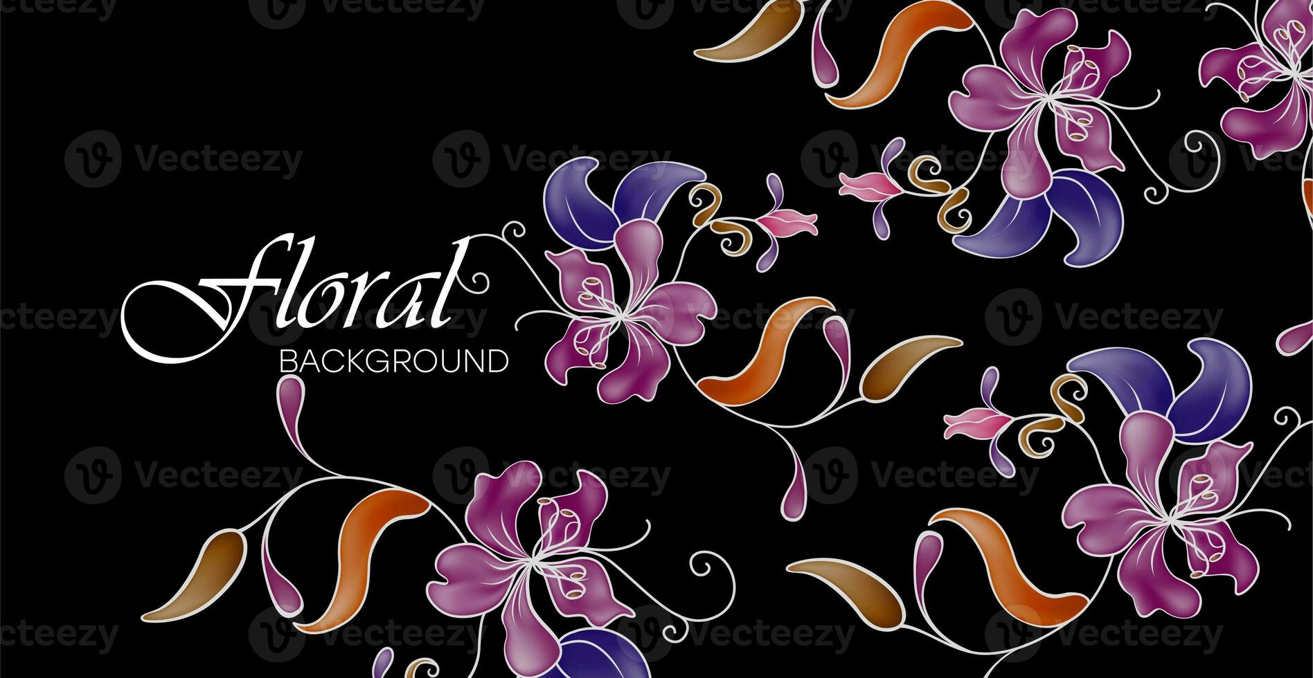 bloemen helling achtergrond met patronen en dynamisch lijnen. romantisch botanisch patroon van bloemen. kleur illustratie vector grafisch sjabloon voor kaarten, affiches, oefening boeken. foto